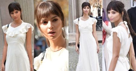 Skromna i romantyczna Emily Ratajkowski w sukience za 10 tysięcy
