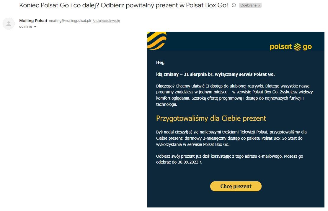 Polsat Go prezent