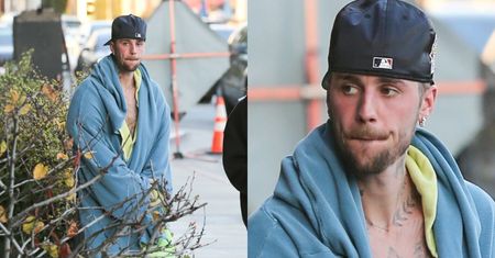 Zamyślony Justin Bieber w rozchełstanym odzieniu wybrał się do SPA. Chyba nie był w najlepszym humorze