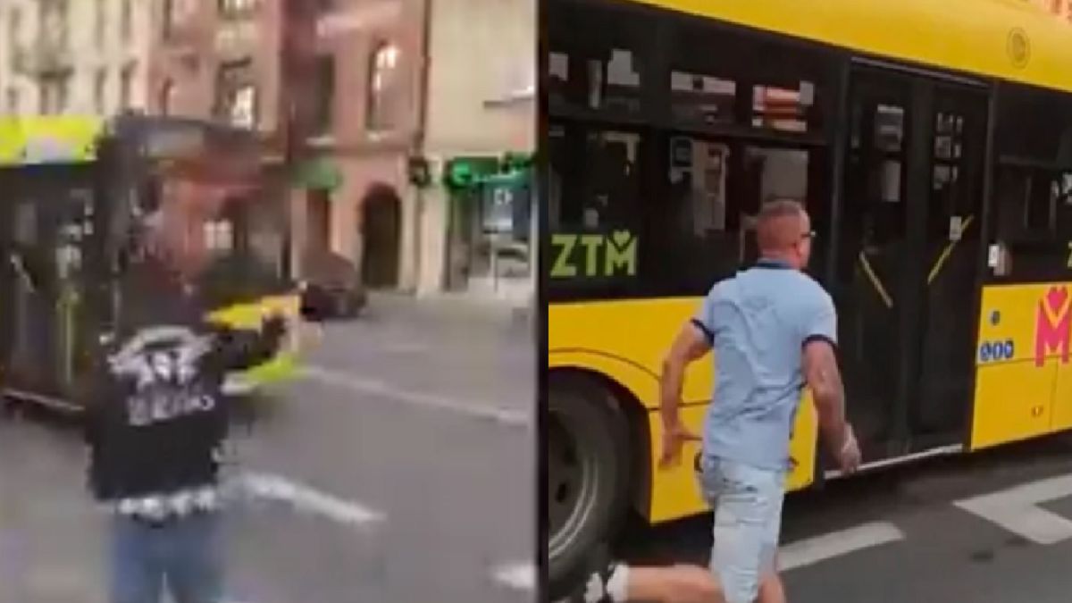 Wyzywali kierowcę i biegli za pojazdem