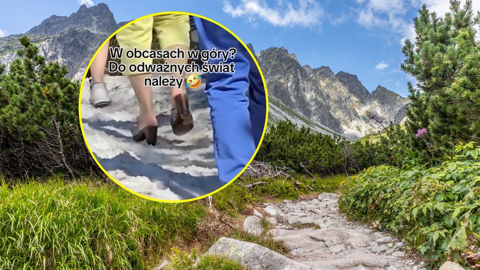Kobieta wybrała się w obcasach w Tatry Słowackie 