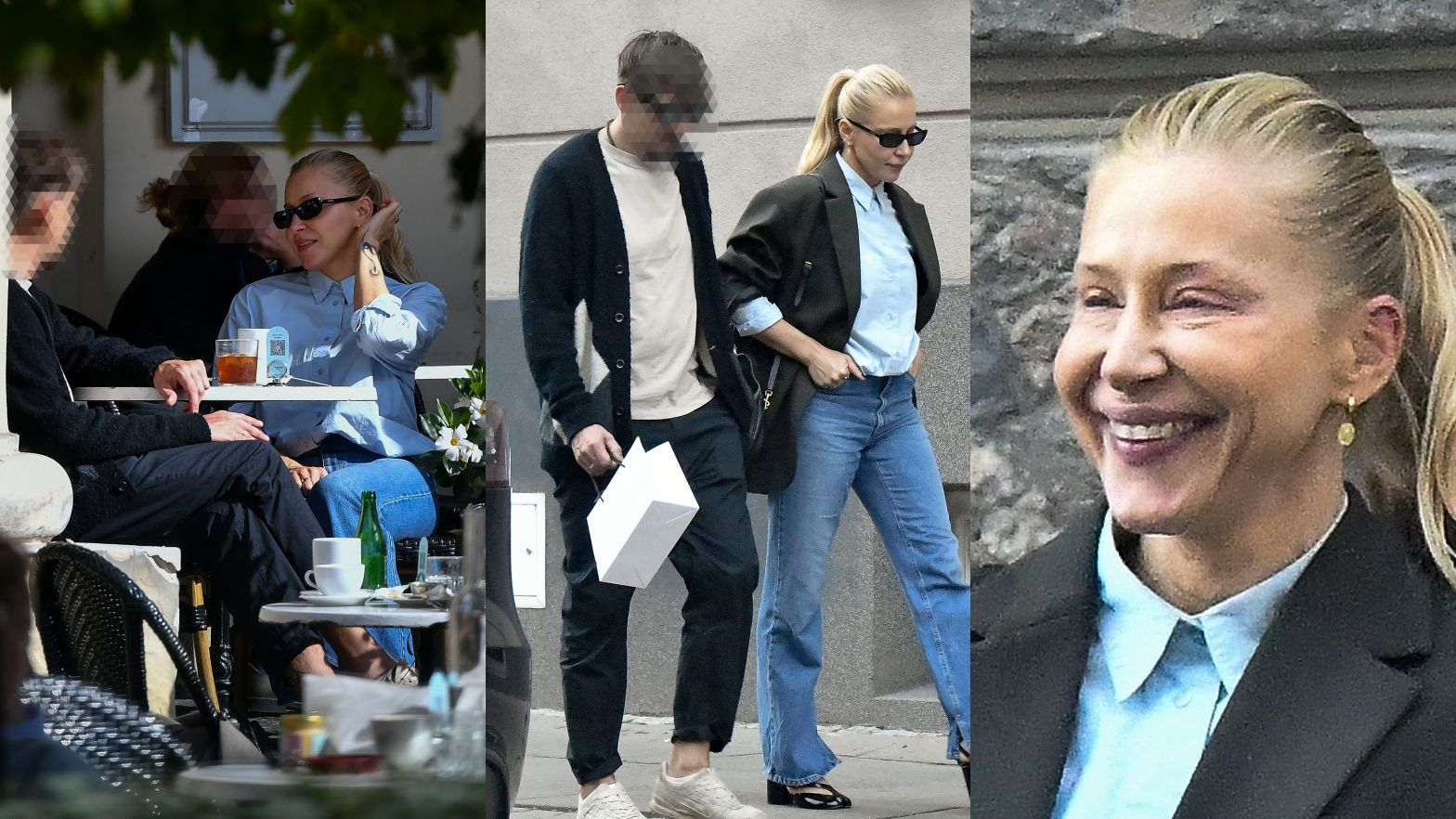 Katarzyna Warnke sączy kawkę z bratem