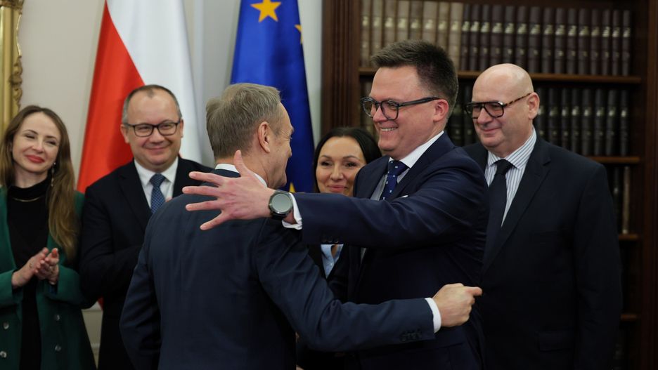 Donald Tusk i Szymon Hołownia