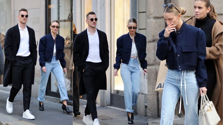 Arkadiusz Milik i posępna Agata Sieramska w Mediolanie