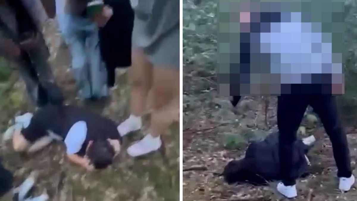 Szokujące nagranie z Legionowa: grupa nastolatków bije rówieśnika w lesie