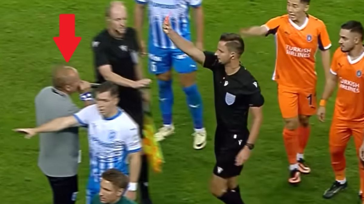 YouTube / Orange Sport Romania / Na zdjęciu: sędzia pokazał spikerowi czerwoną kartkę