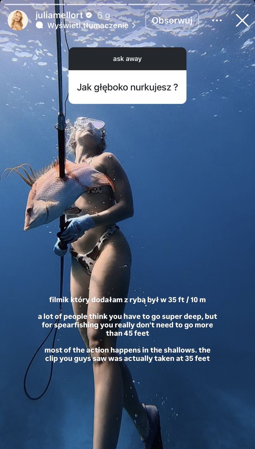 Julia Tychoniewicz o nurkowaniu 