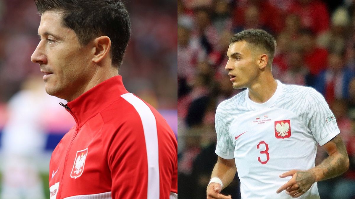 WP SportoweFakty / Mateusz Czarnecki / Na zdjęciu: Robert Lewandowski i Jakub Kiwior