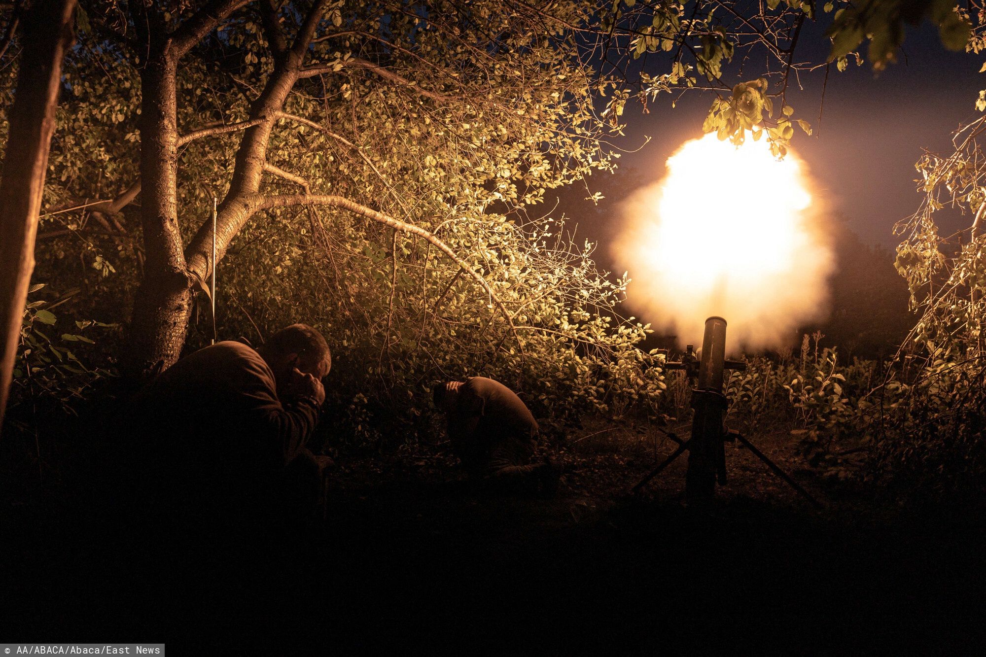 Temporary
DONETSK OBLAST, UKRAINE - AUGUST 18: Ukrainian soldiers of a mortar unit cover their ears during the mortar fire in the direction of Toretsk, on August 18, 2024 in Donetsk Oblast, Ukraine. Diego Herrera Carcedo / Anadolu/ABACAPRESS.COM
AA/ABACA