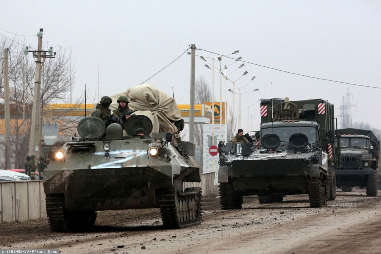 Russian army in the vicinity of Crimea in February 2022.