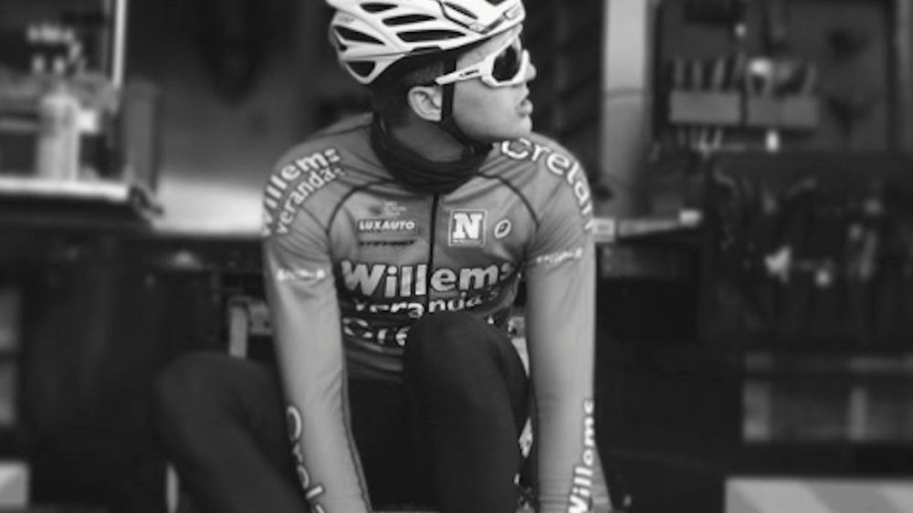 Michael Goolaerts przed wyścigiem Paryż-Roubaix (2018)