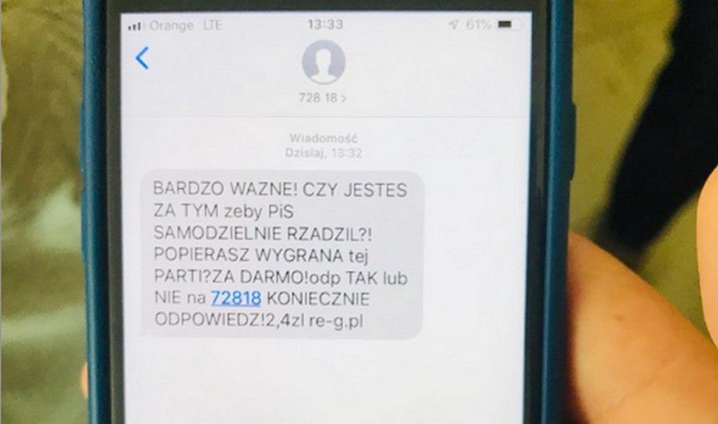 Wybory Parlamentarne 2019. Dziwne SMS-y i regulamin serwisu erotycznego