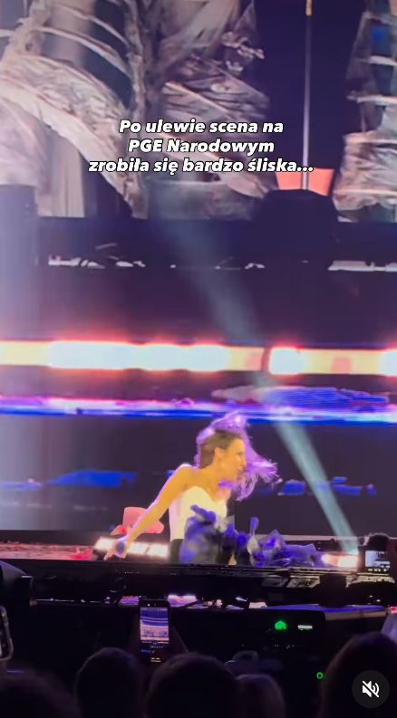 Upadek Sanah (nagranie wrzucił na Instagram @xwysocki)