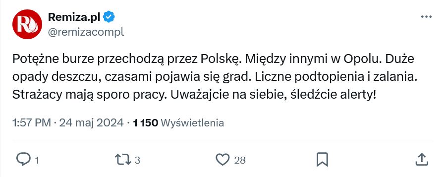 Potężne burze przechodzą przez Polskę