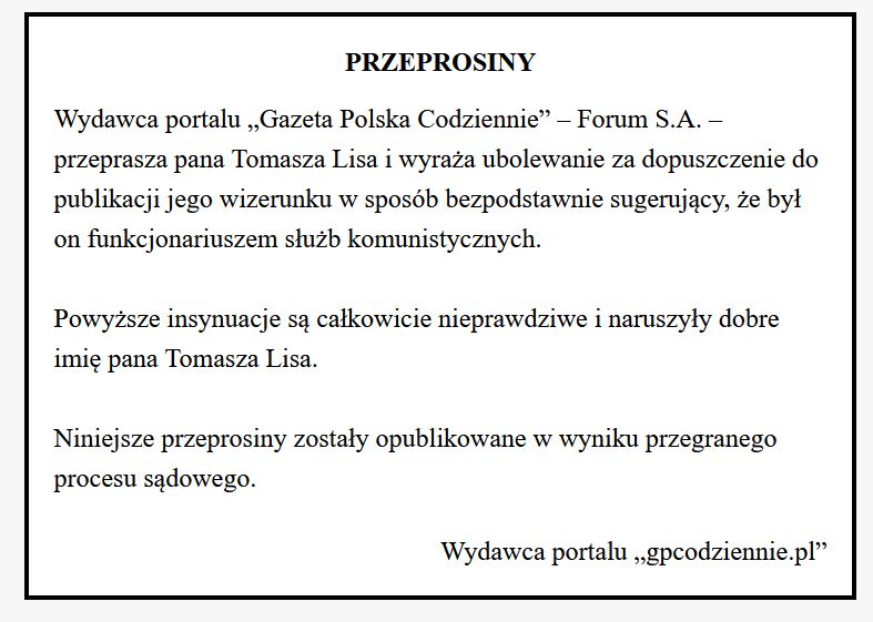 Przeprosiny GPC