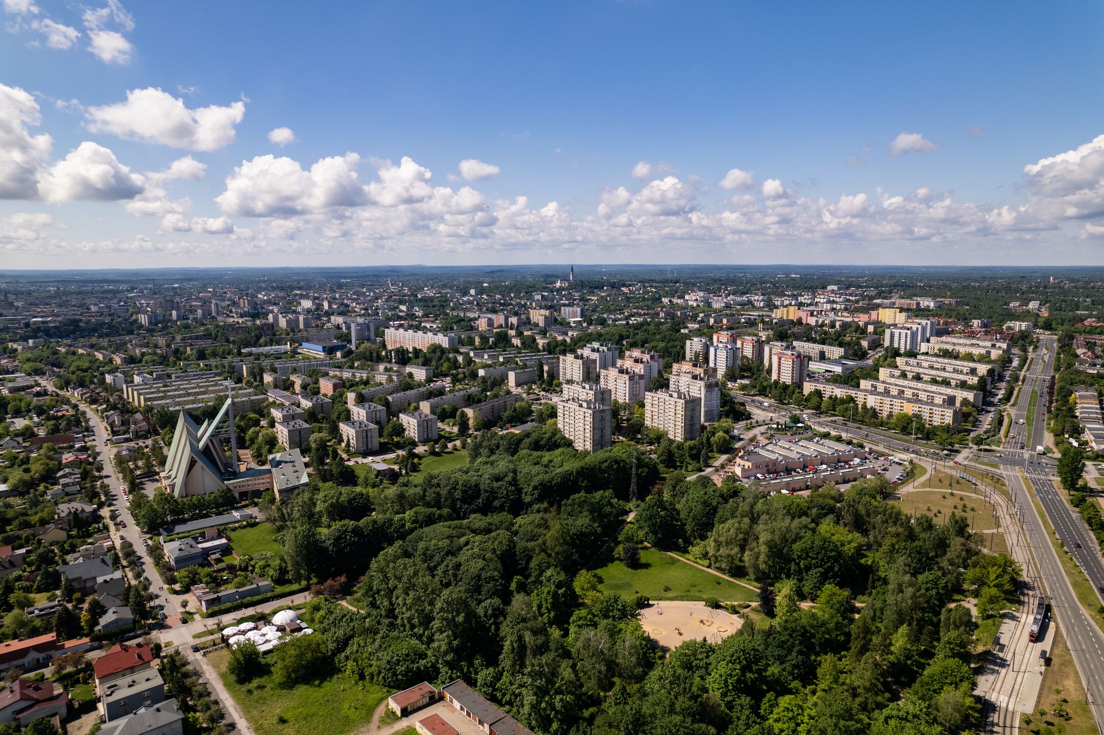 Częstochowa z lotu ptaka