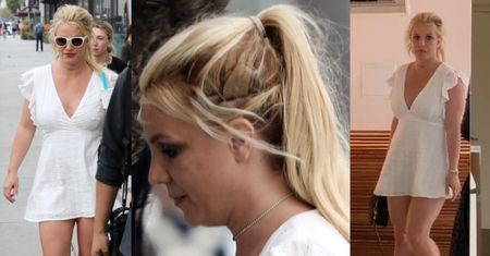 Britney Spears kończy przepustkę w towarzystwie ochrony i paparazzi (ZDJĘCIA)