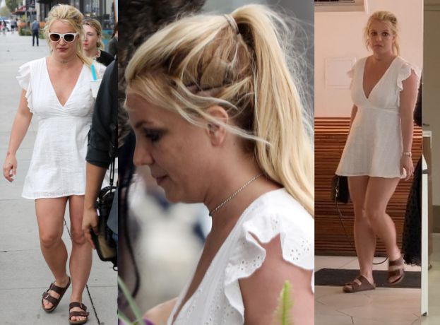 Britney Spears kończy przepustkę w towarzystwie ochrony i paparazzi (ZDJĘCIA)