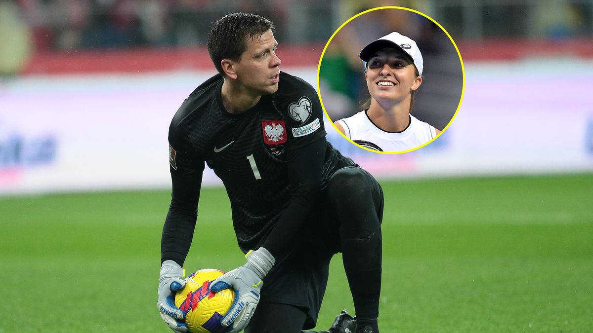 Wojciech Szczęsny i Iga Świątek (w kółku)