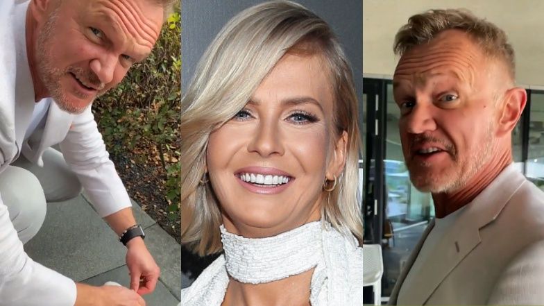 Cezary Pazura zawiązał buta ukochanej. Szarmancki?