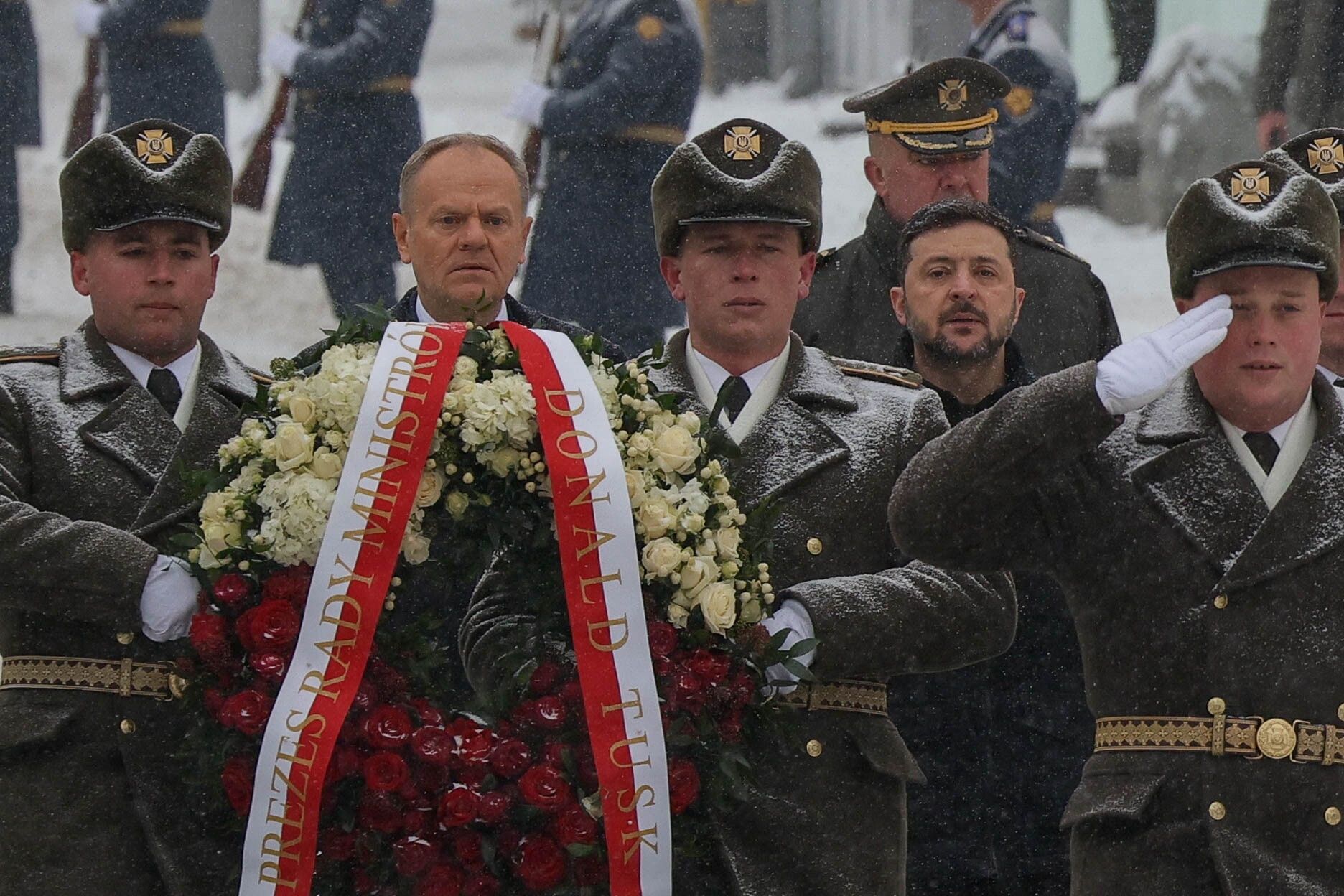Tusk i Domański w Kijowie, Zełenski ostrzega w sprawie Donbasu