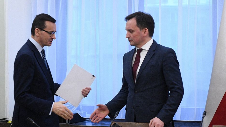 Premier Mateusz Morawiecki i minister sprawiedliwości Zbigniew Ziobro