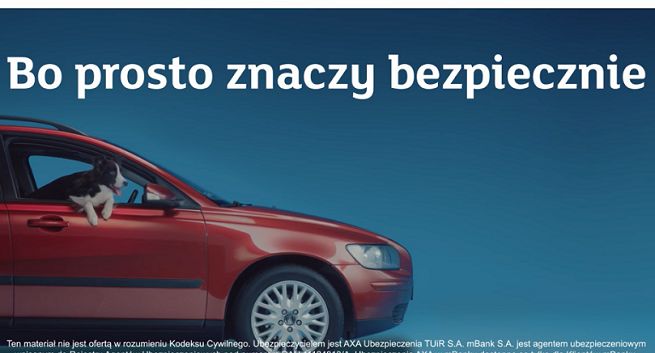 „Bo prosto znaczy bezpiecznie” - mBank reklamuje ubezpieczenia od AXA (wideo)