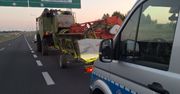 Jechał kombajnem drogą ekspresową.