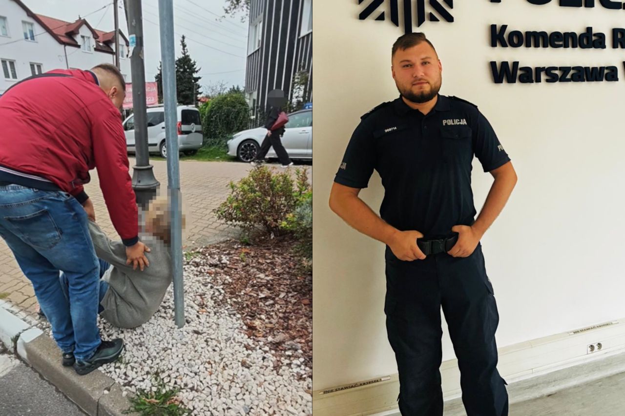 Kobieta leżała przy drodze. Policjant zatrzymał samochód i ruszył na pomoc