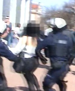 Głogów. Policjant powalił protestującą na chodnik. Kontrowersyjna interwencja