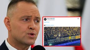 Skrytykowali decyzję Nawrockiego. Kibice wywiesili transparent