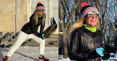 Nieustraszona Monika Olejnik TRENUJE W PARKU przy minus ośmiu stopniach (ZDJĘCIA)