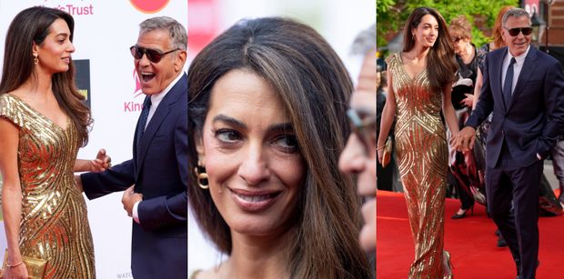 George Clooney i SKĄPANA W ZŁOCIE Amal kradną show na gali u króla Karola. Para idealna? (ZDJĘCIA)