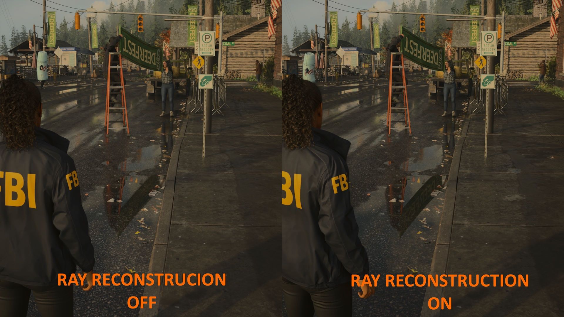 Alan Wake 2 - Ray Reconstruction - porownanie 2