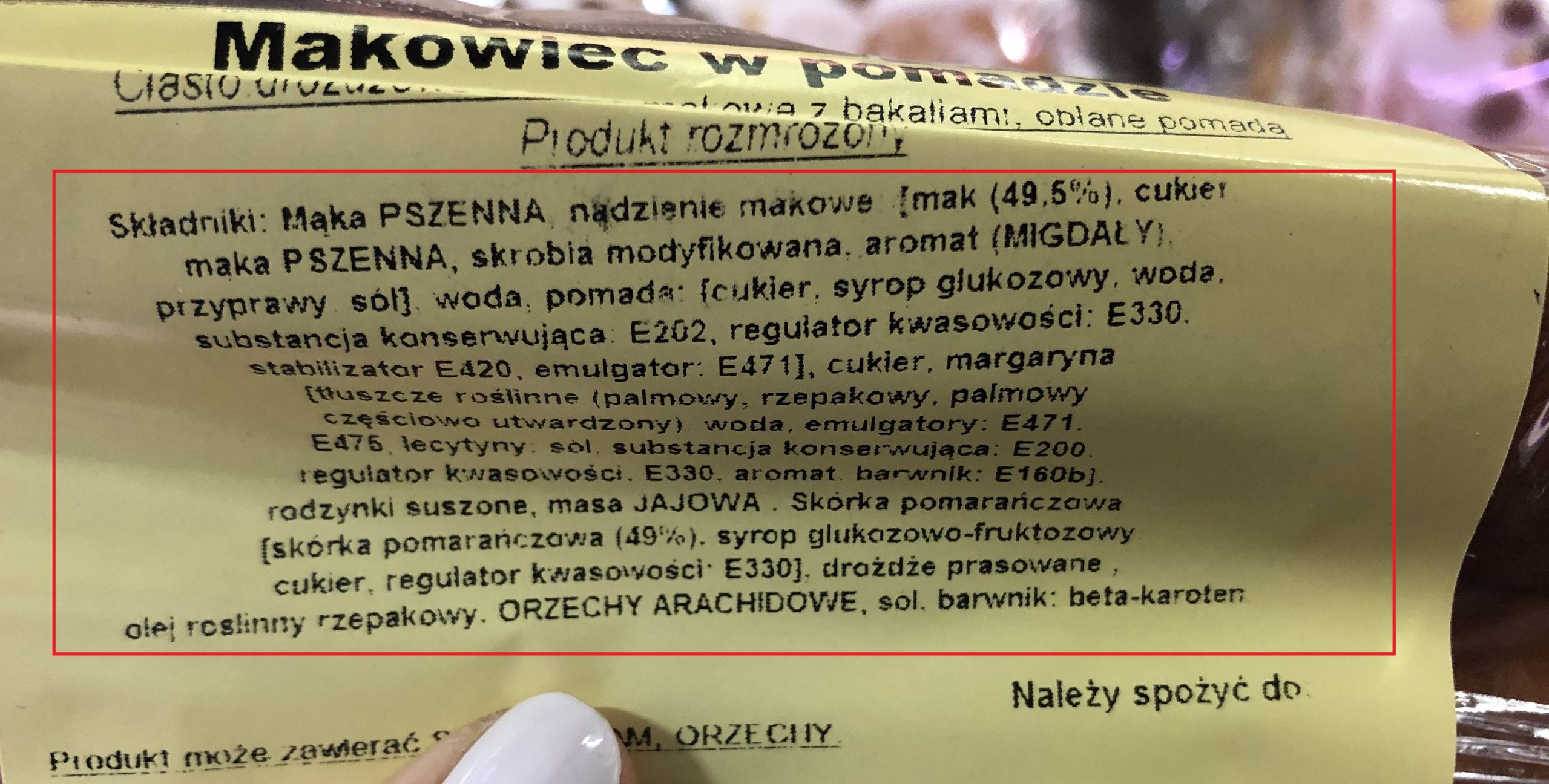 makowiec - skład