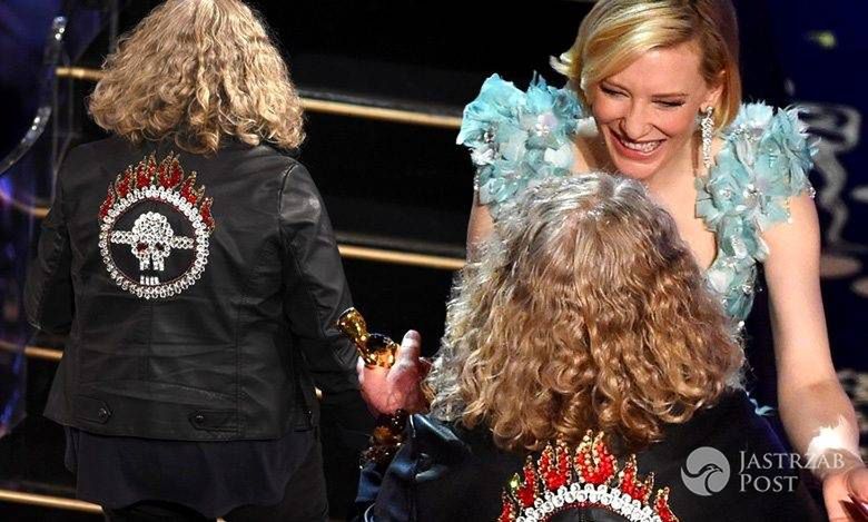 Cate Blanchett (w sukni Armani Prive), Jenny Beavan (w kurtce Marks & Spencer), Oscary 2016 (fot. East News)