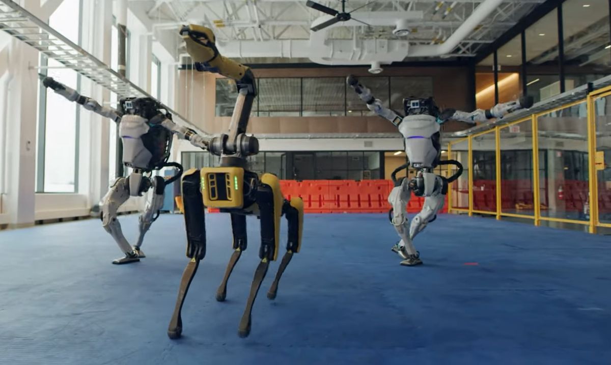Roboty Boston Dynamics w tańcu