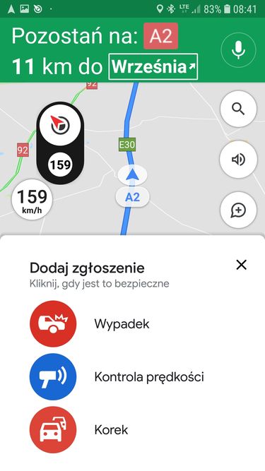 Zrzut ekranu z Map Google od naszego Czytelnika, pana Krzysztofa.