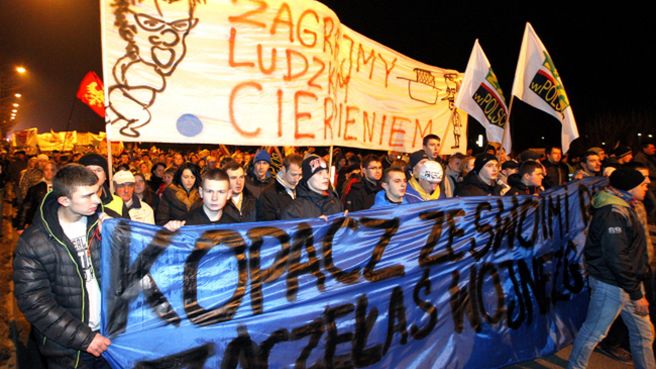 Protest górników KWK Bobrek Centrum