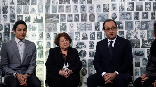 Francois Hollande na spotkaniu w Muzeum Pamięci Shoah