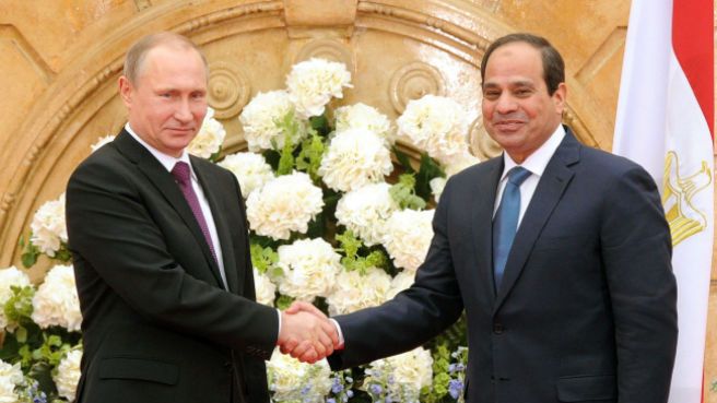 Prezydent Rosji Władimir Putin i prezydent Egiptu  Abdel-Fattah el-Sisi