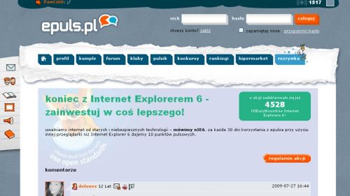 Epuls zachęca użytkowników do aktualizacji IE 6 1