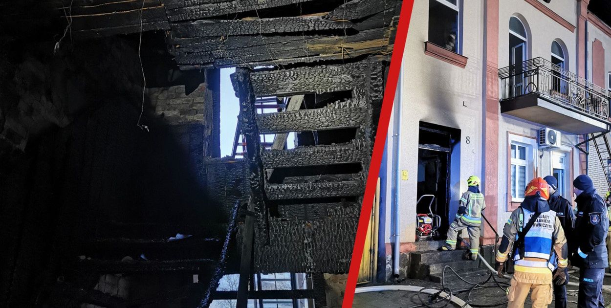 Nocny pożar w centrum Szamocina