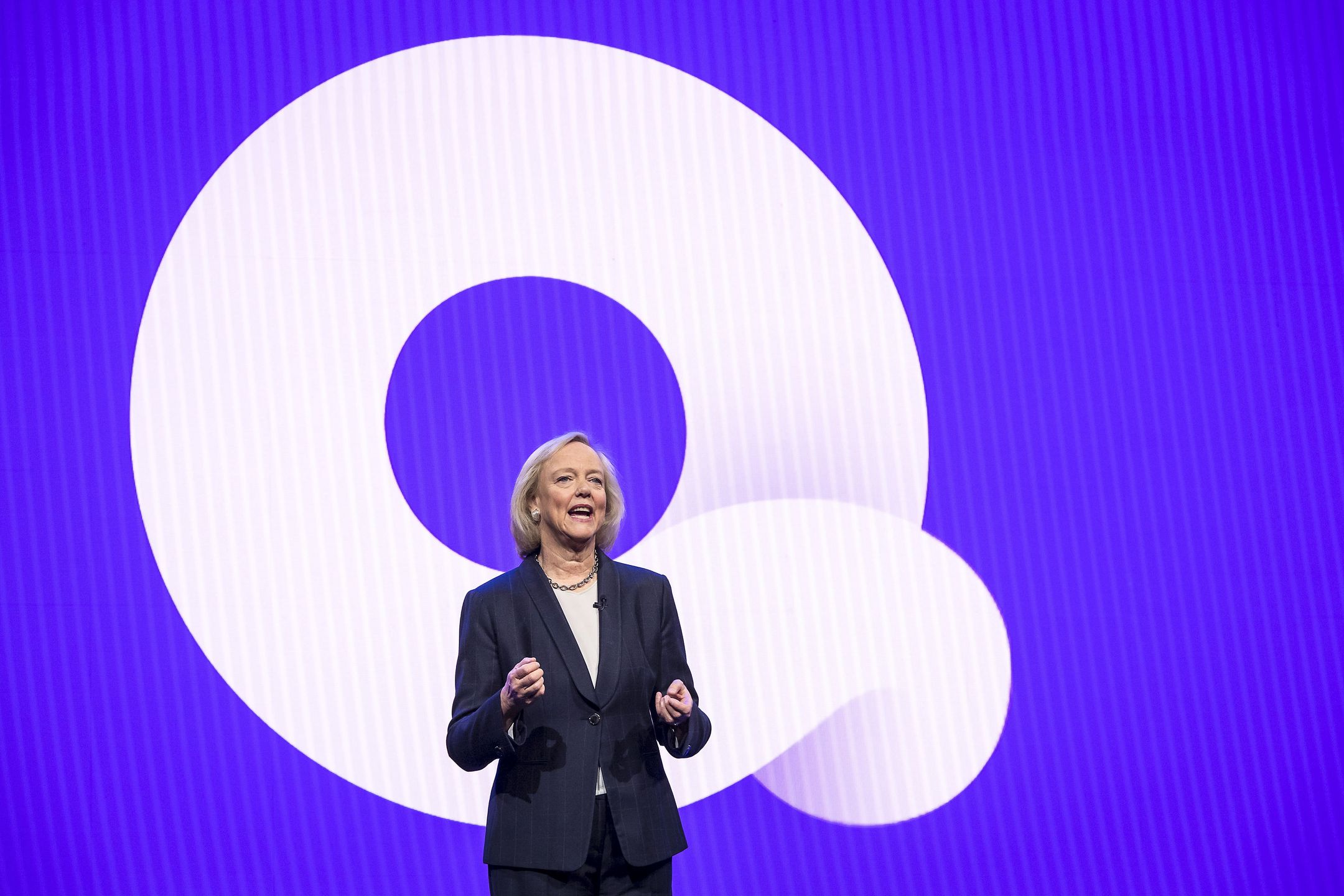 Meg Whitman, chief executive officer of Quibi SA, speaks during a keynote at CES 2020 in Las Vegas, Nevada, U.S., on Wednesday, Jan. 8, 2020. Every year during the second week of January nearly 200,000 people gather in Las Vegas for the tech industry's most-maligned, yet well-attended event: the consumer electronics show. Photographer: David Paul Morris/Bloomberg via Getty Images