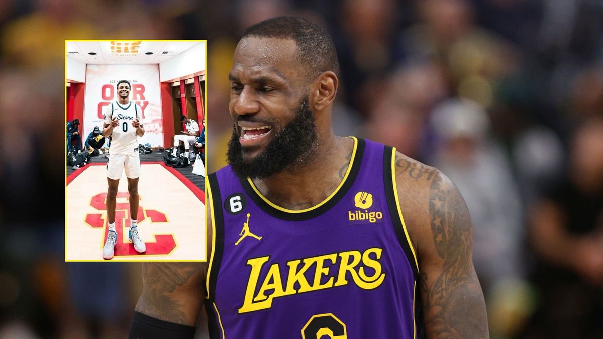 Getty Images / Ezra Shaw / Na zdjęciu: LeBron James / małe zdjęcie: Bronny James