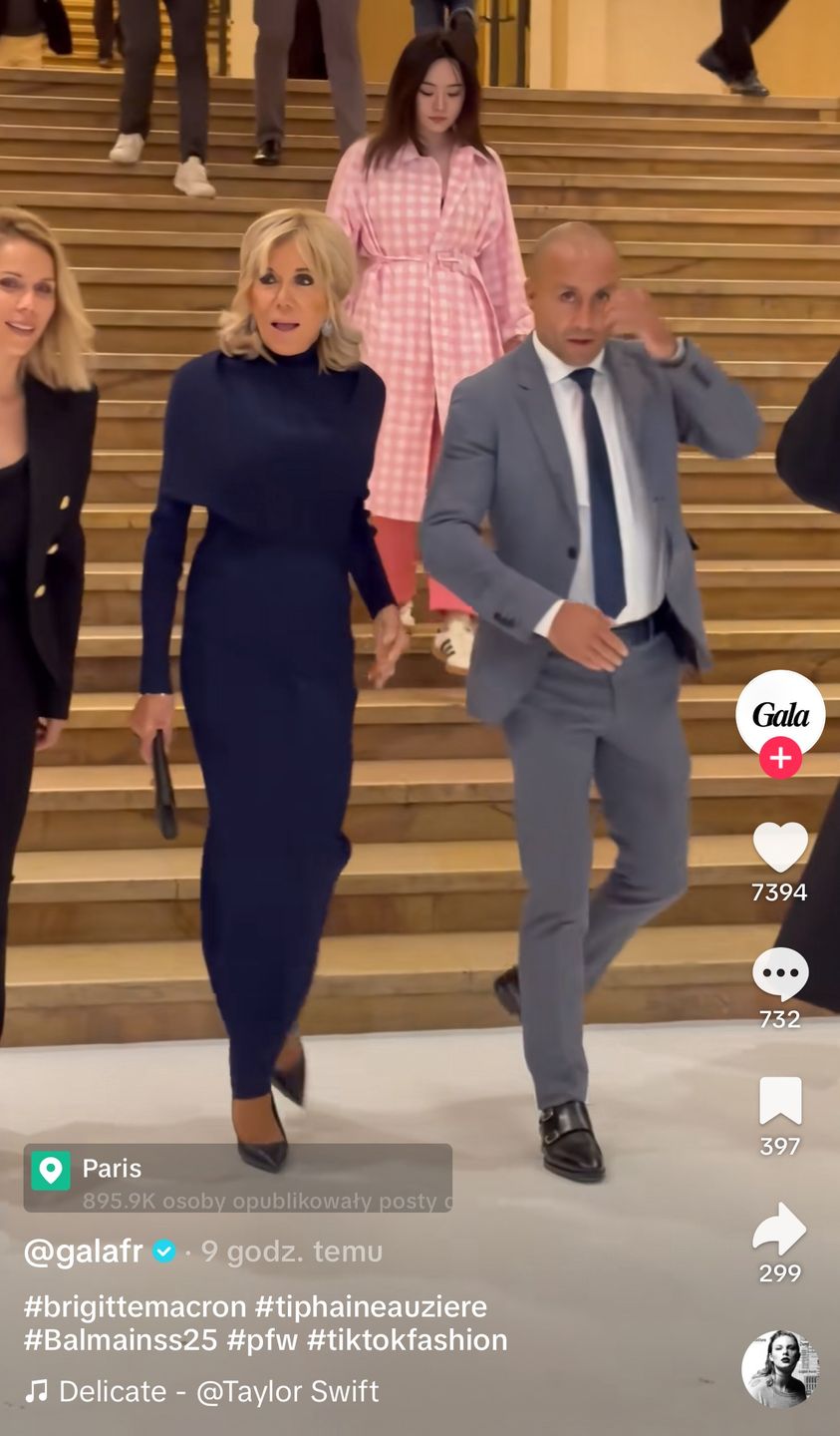 Brigitte Macron na pokazie Balmain