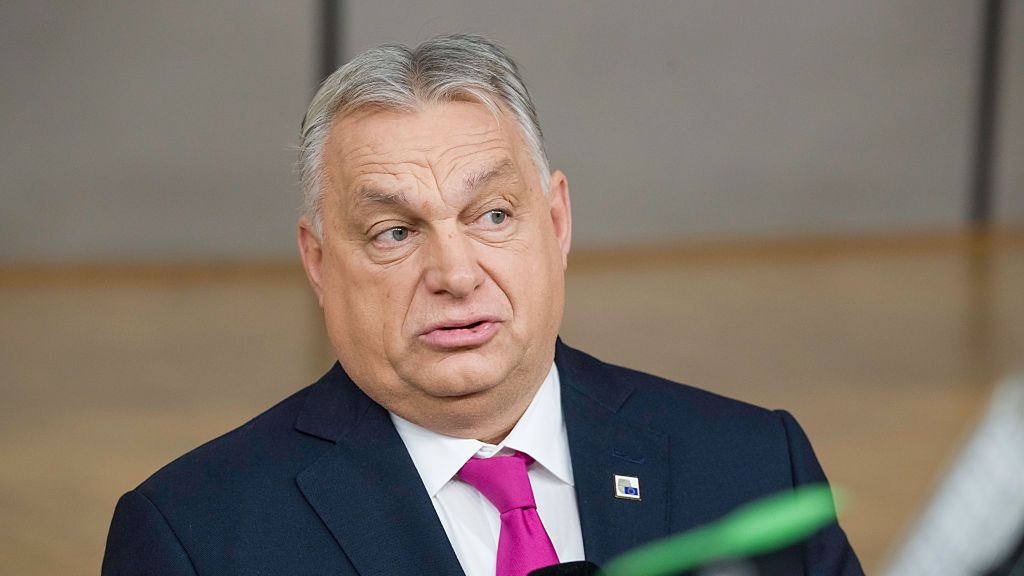 European Union leaders summit - Brussels
Prime Minister of Hungary Viktor Orban addresses the media as he arrives to attend a European Council meeting in Brussels, Belgium, on December 18, 2025, where European leaders discuss Ukraine, the Middle East, and European defense and security. (Photo by Jonathan Raa/NurPhoto via Getty Images)
NurPhoto
eu member state, border control, nationalist politics, sovereignty debate, hungary prime minister, energy policy, migration policy, asylum policy, hungarian government, current affairs, fidesz party, inflation, russia sanctions, economic policy, judicial independence, budget policy, eu relations, democracy concerns, ukraine war, political leadership, russia relations, gas imports, rule of law dispute, european diplomacy, hungary politics, eu funding dispute, eu summit, viktor orbán, foreign policy, conservative politics, media freedom, hungary leadership, eu sanctions debate