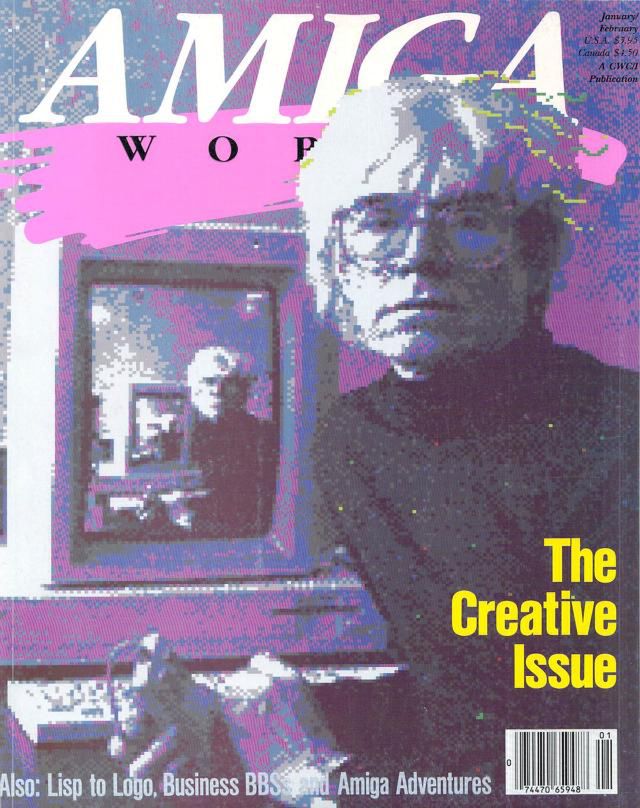Andy Warhol na okładce magazynu Amiga World, fot. Amiga World/Archive.org