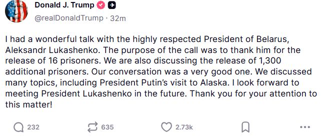 Wpis Donalda Trumpa
