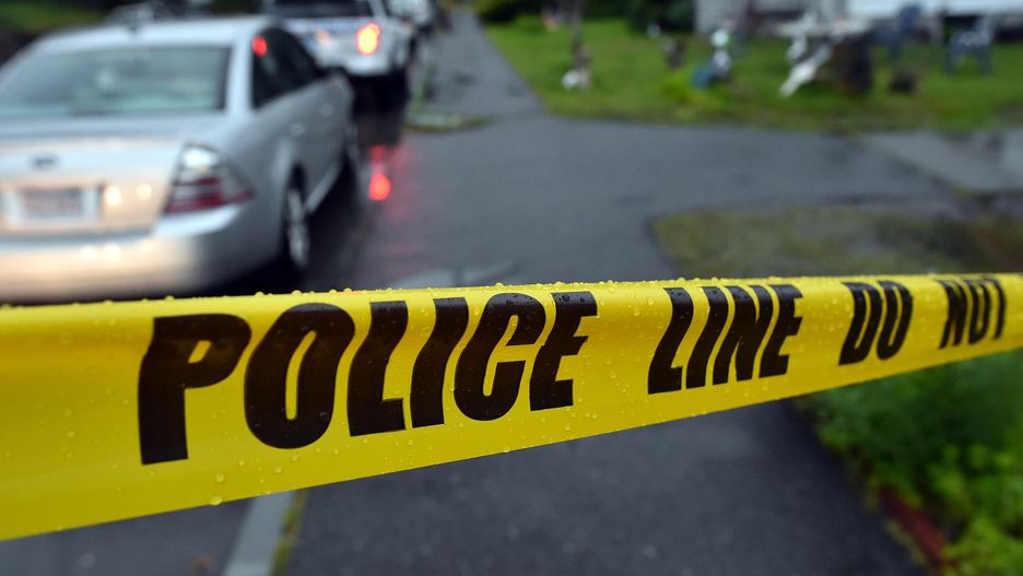 (Worcester, MA, 06/19/17) Police tape is used to block off a section of Lake Avenue in Worcester after authorities discovered the remains of a newborn baby outside a nearby home on Monday, June 19, 2017. Staff photo by Christopher Evans (Photo by Christopher Evans/MediaNews Group/Boston Herald via Getty Images)